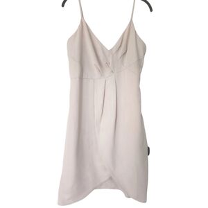 LULUS ivory mini wrap dress, tulip hem, size M